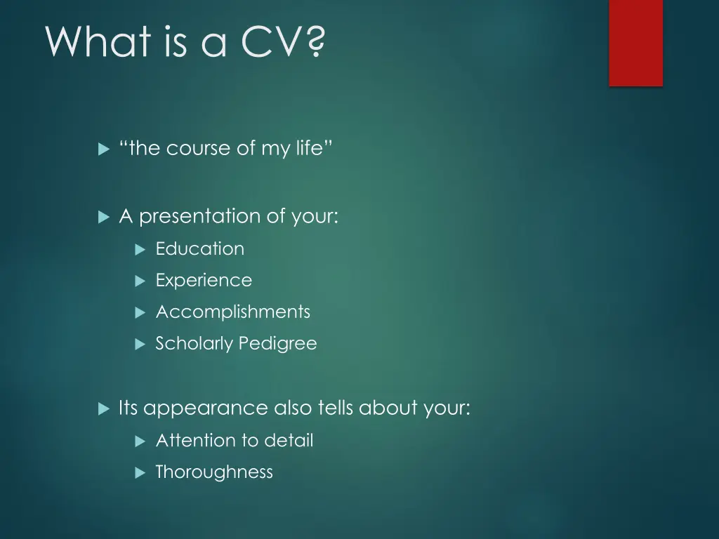 what is a cv