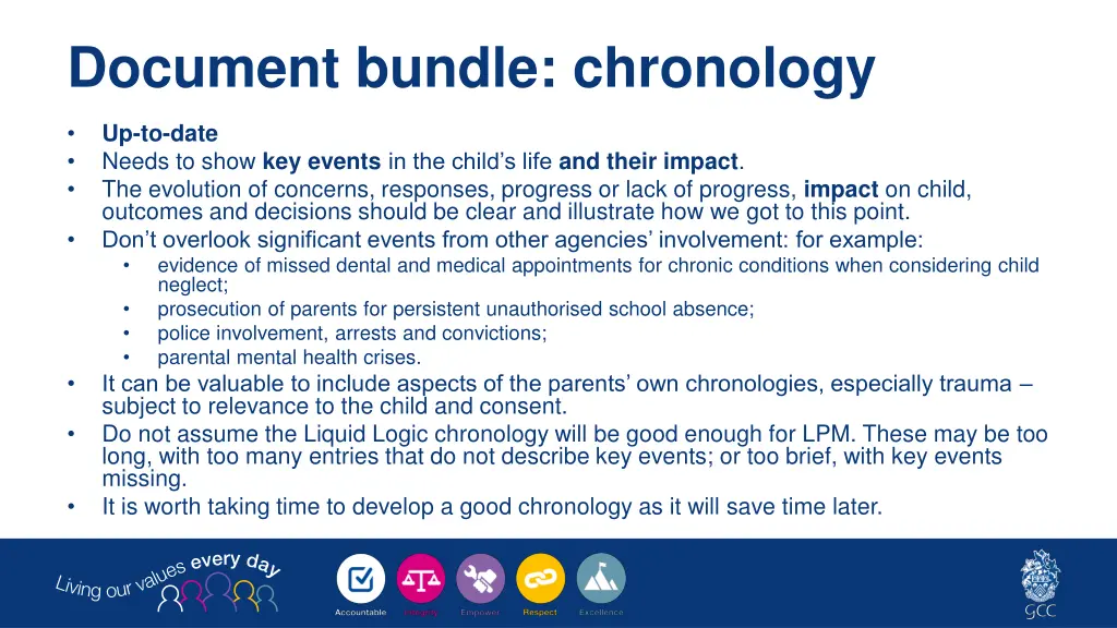 document bundle chronology