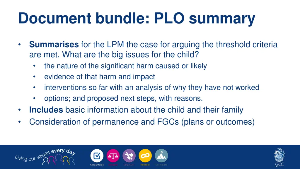 document bundle plo summary