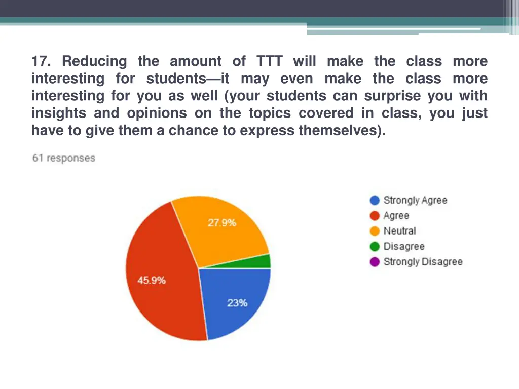 17 reducing the amount of ttt will make the class