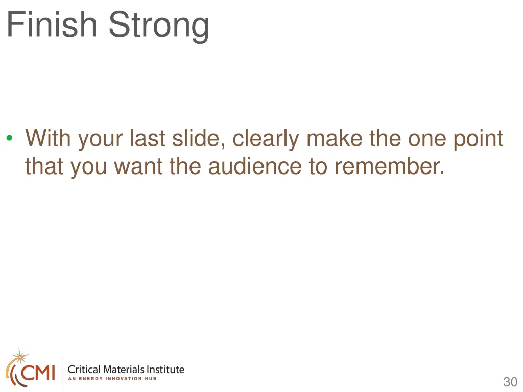 finish strong