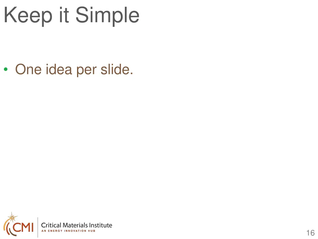 keep it simple