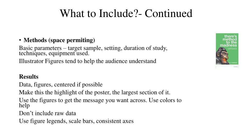 what to include continued