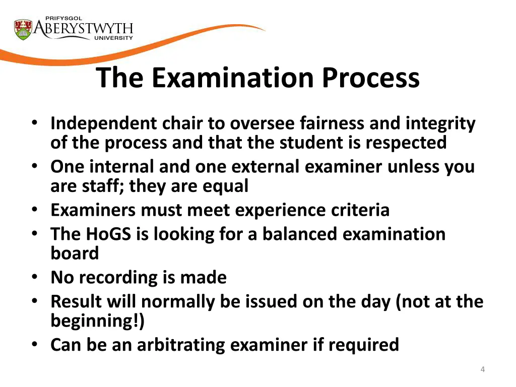 the examination process