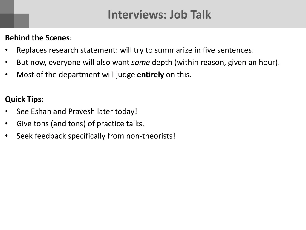 interviews job talk