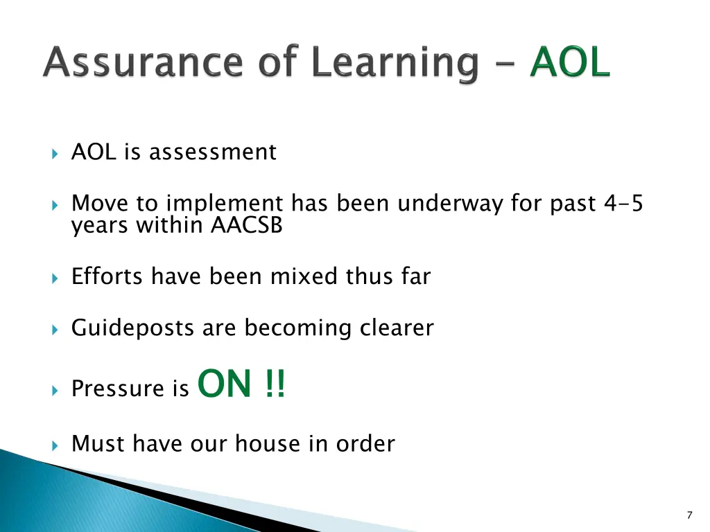 aol is assessment