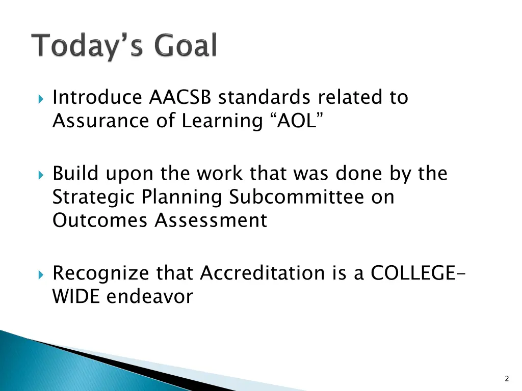 introduce aacsb standards related to assurance