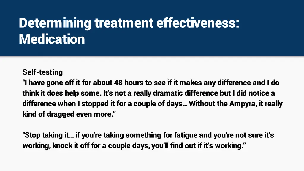 determining treatment effectiveness medication