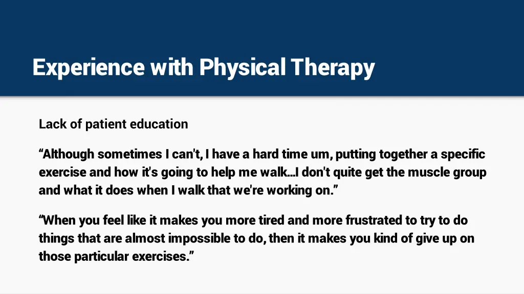 experience with physical therapy 2