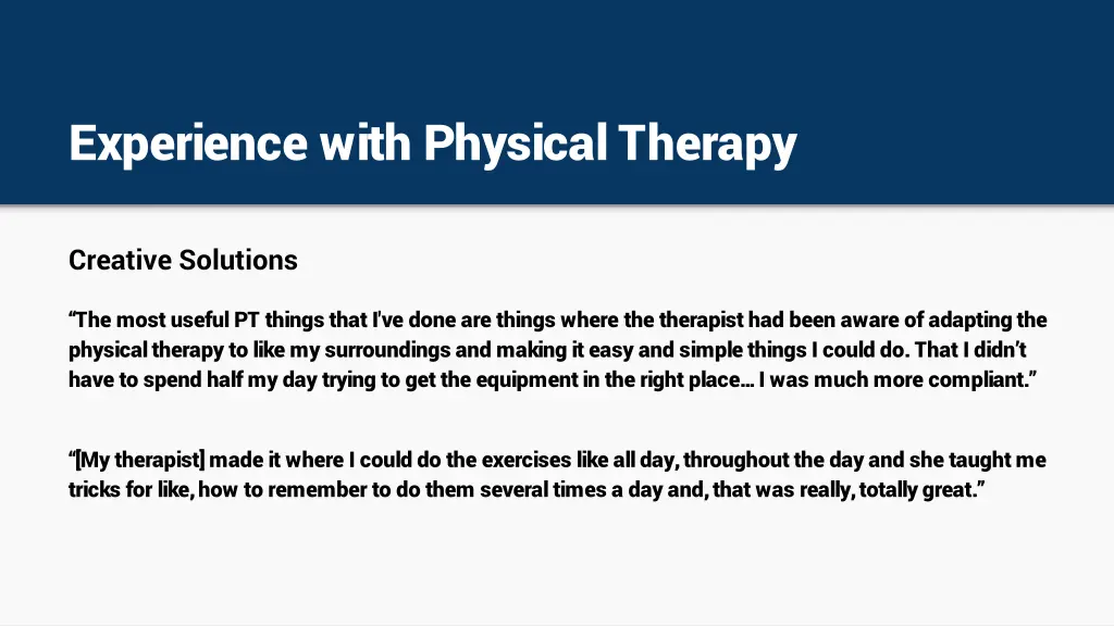 experience with physical therapy 4
