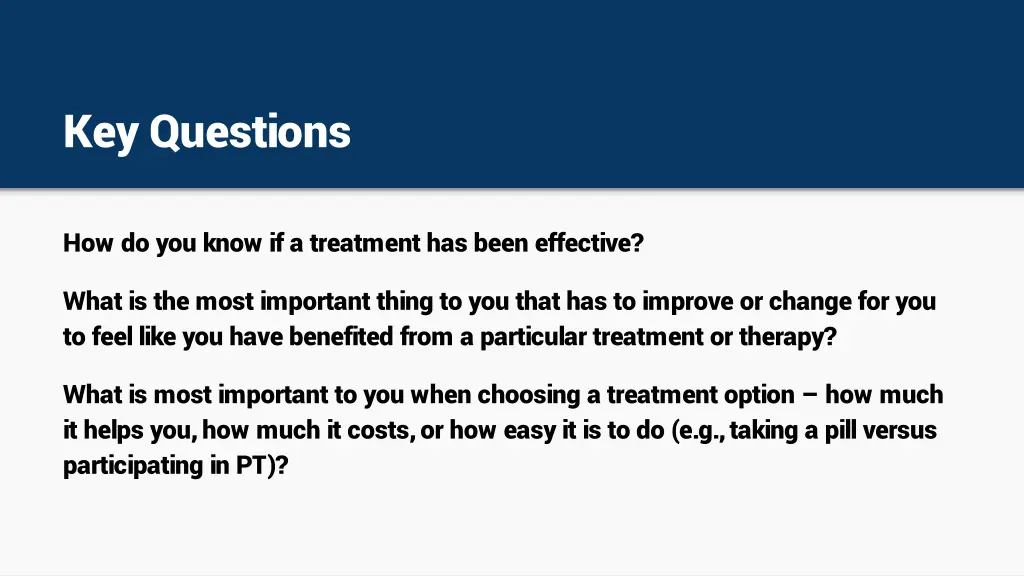 key questions