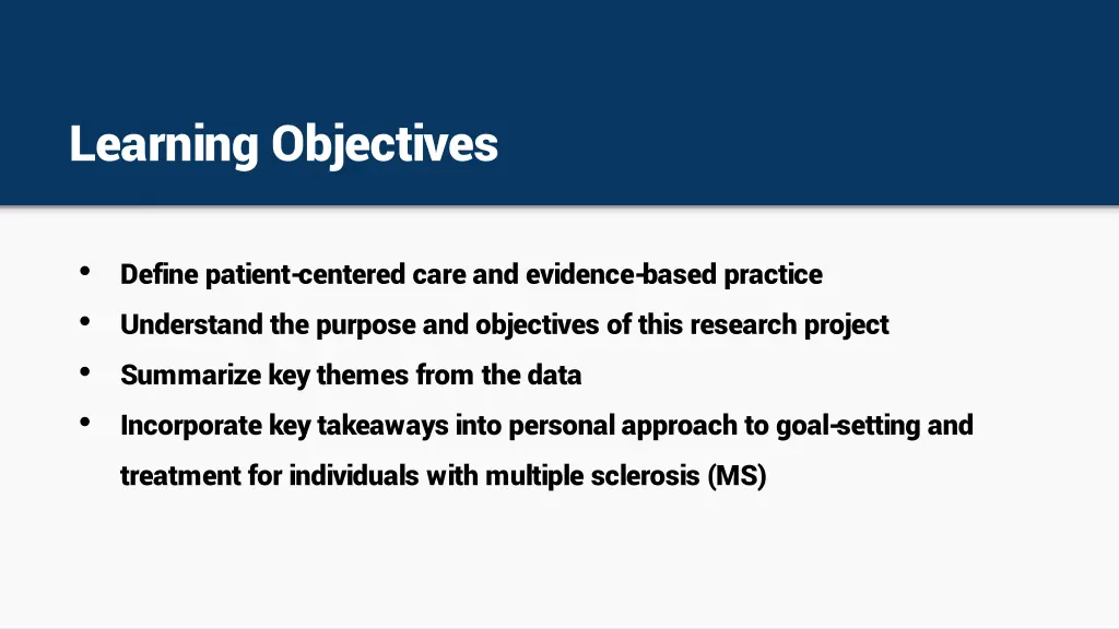 learning objectives