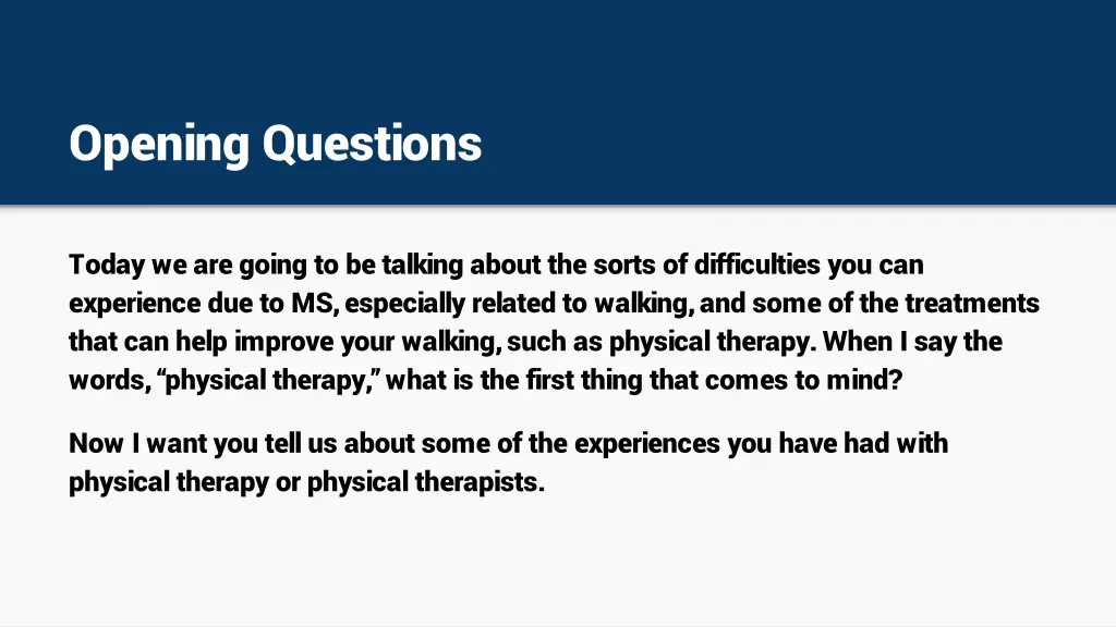 opening questions