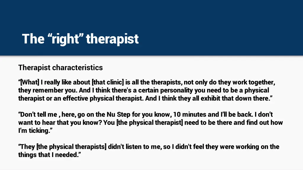the right therapist