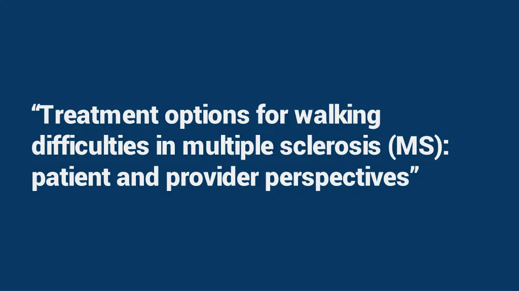 treatment options for walking difficulties