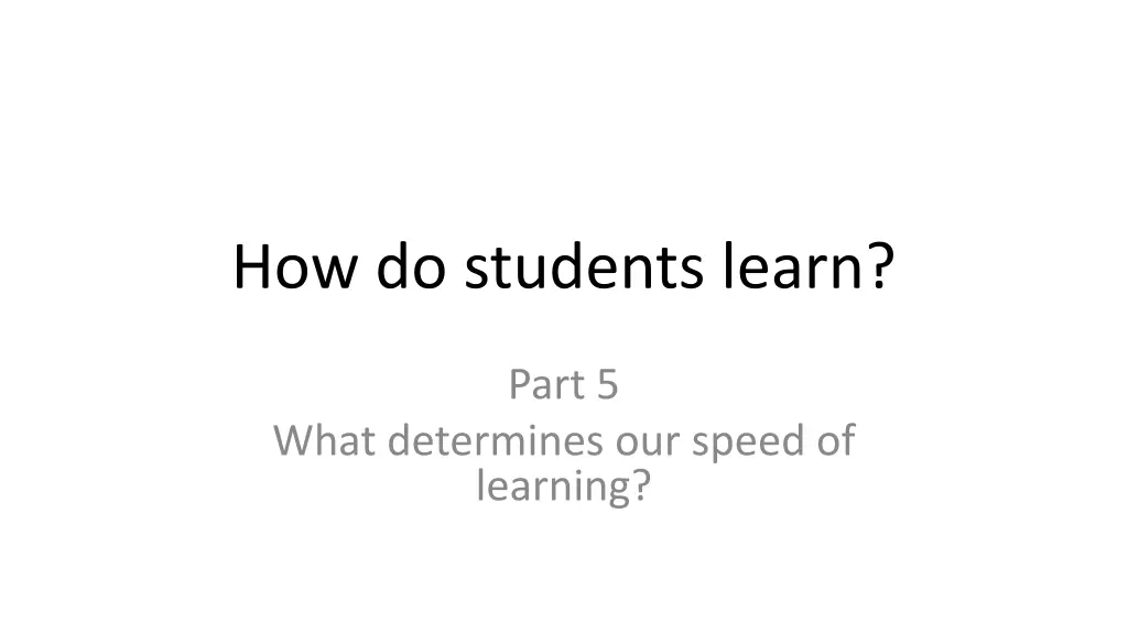 how do students learn 4