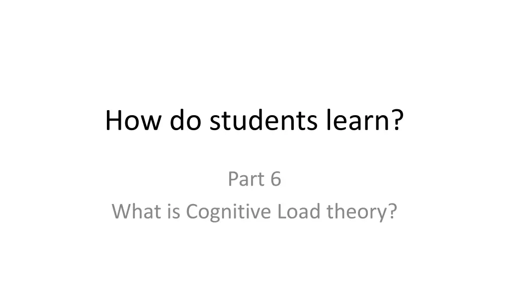 how do students learn 5