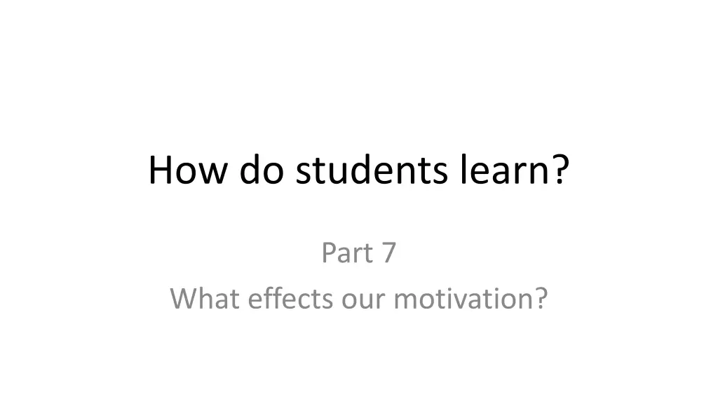 how do students learn 6