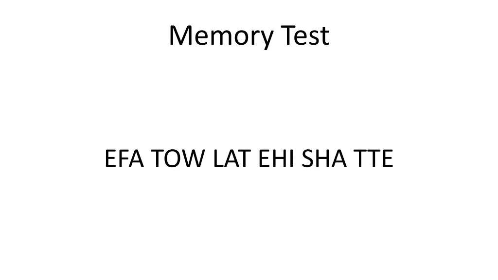memory test 2