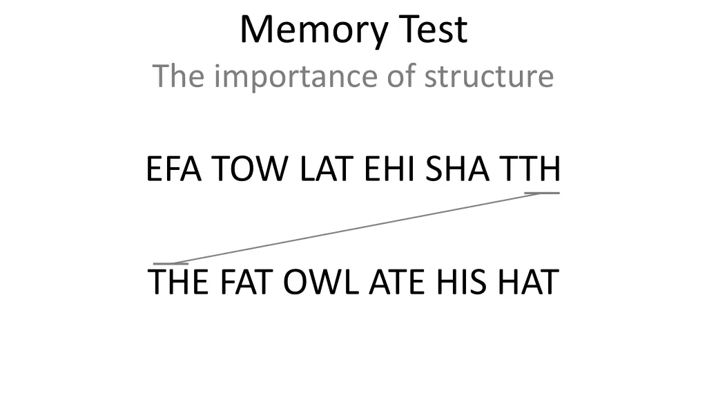 memory test the importance of structure