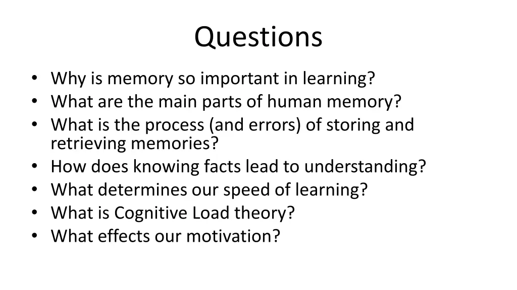 questions