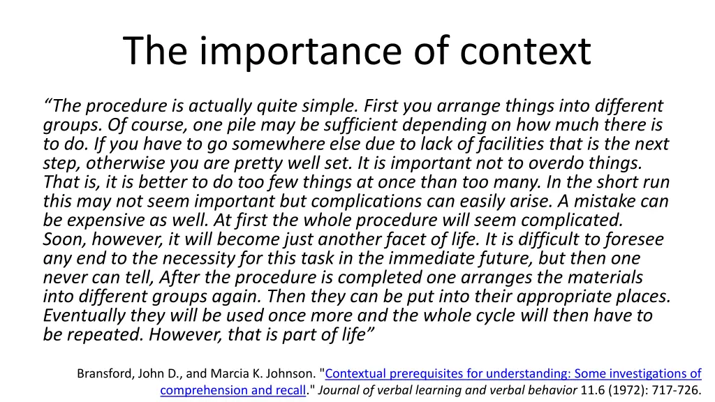 the importance of context