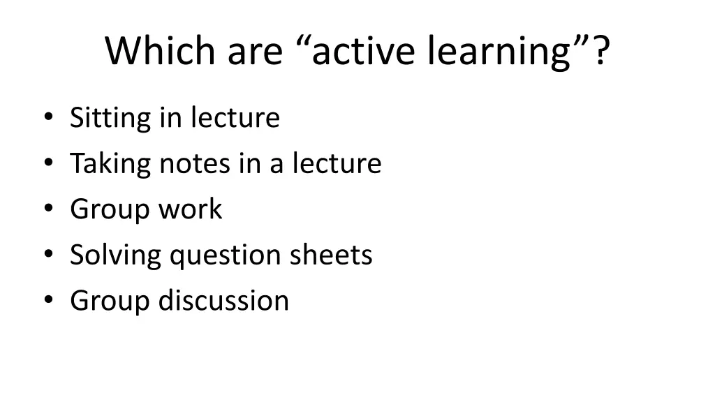 which are active learning