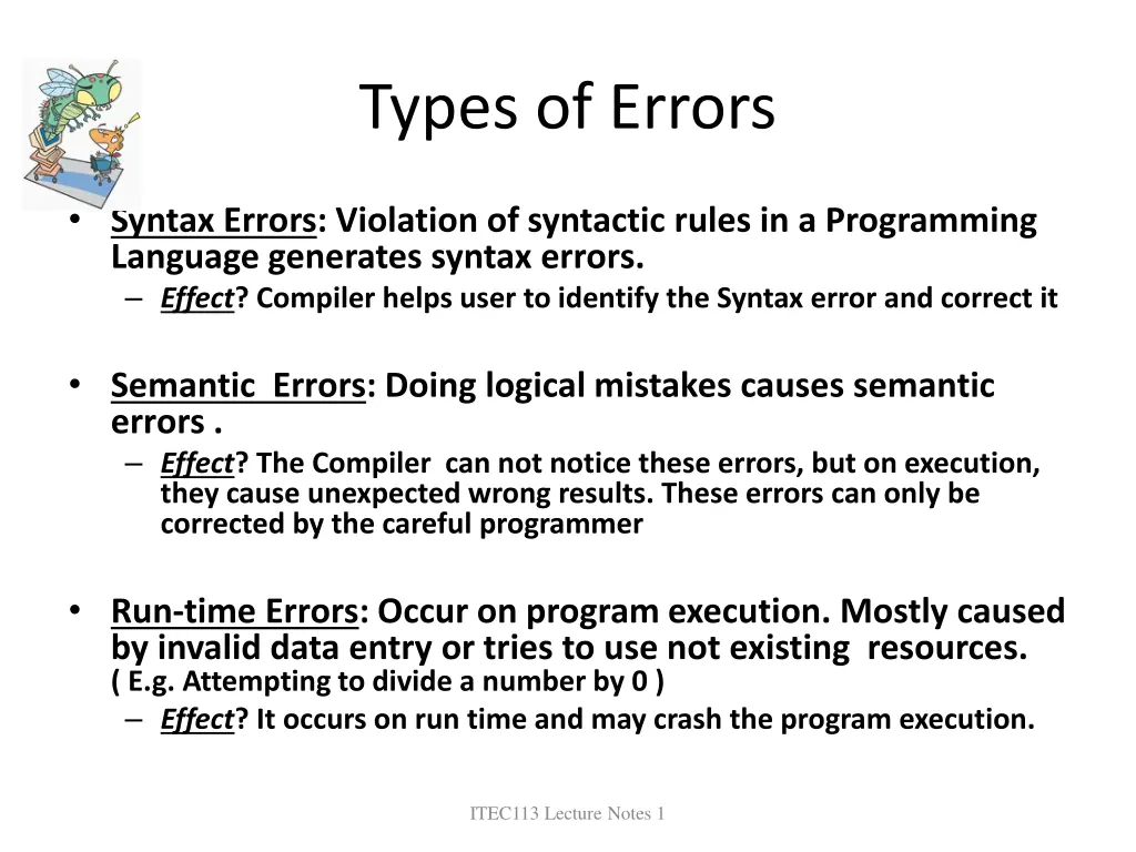 types of errors