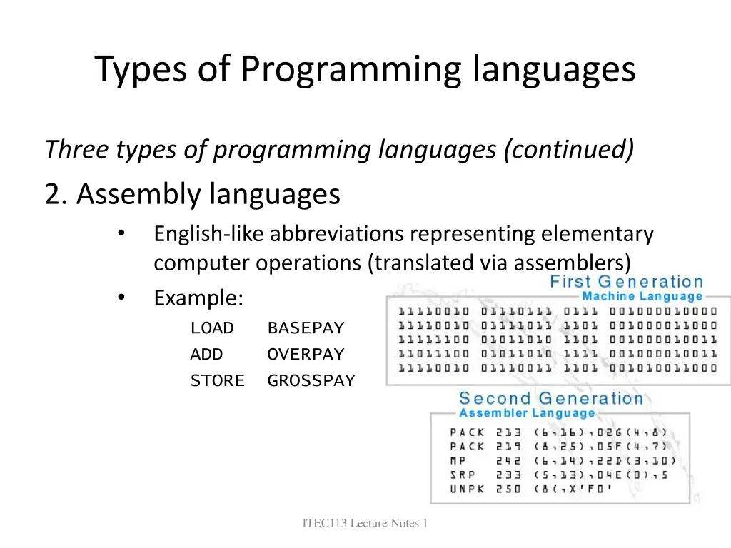 types of programming languages 1