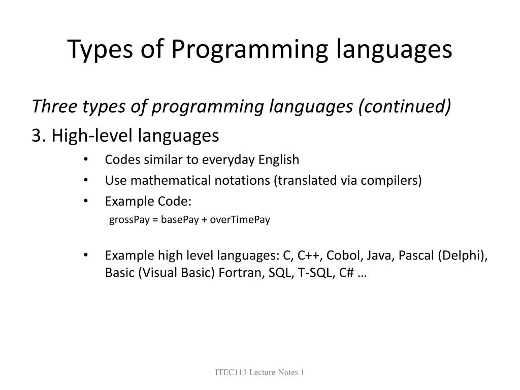 types of programming languages 2