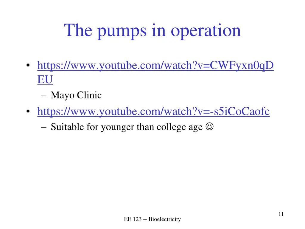 the pumps in operation