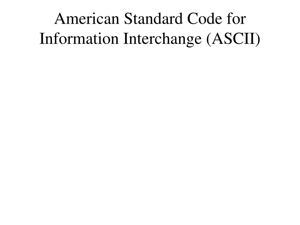 american standard code for information