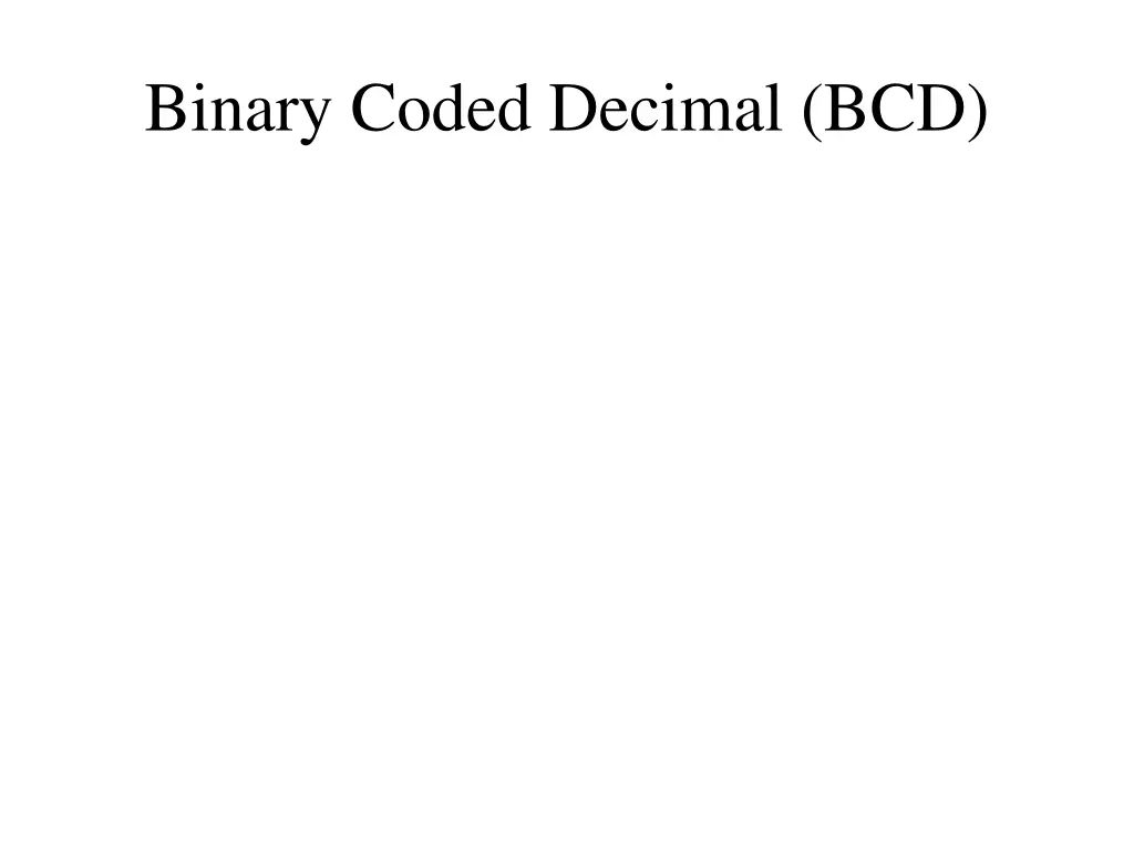 binary coded decimal bcd