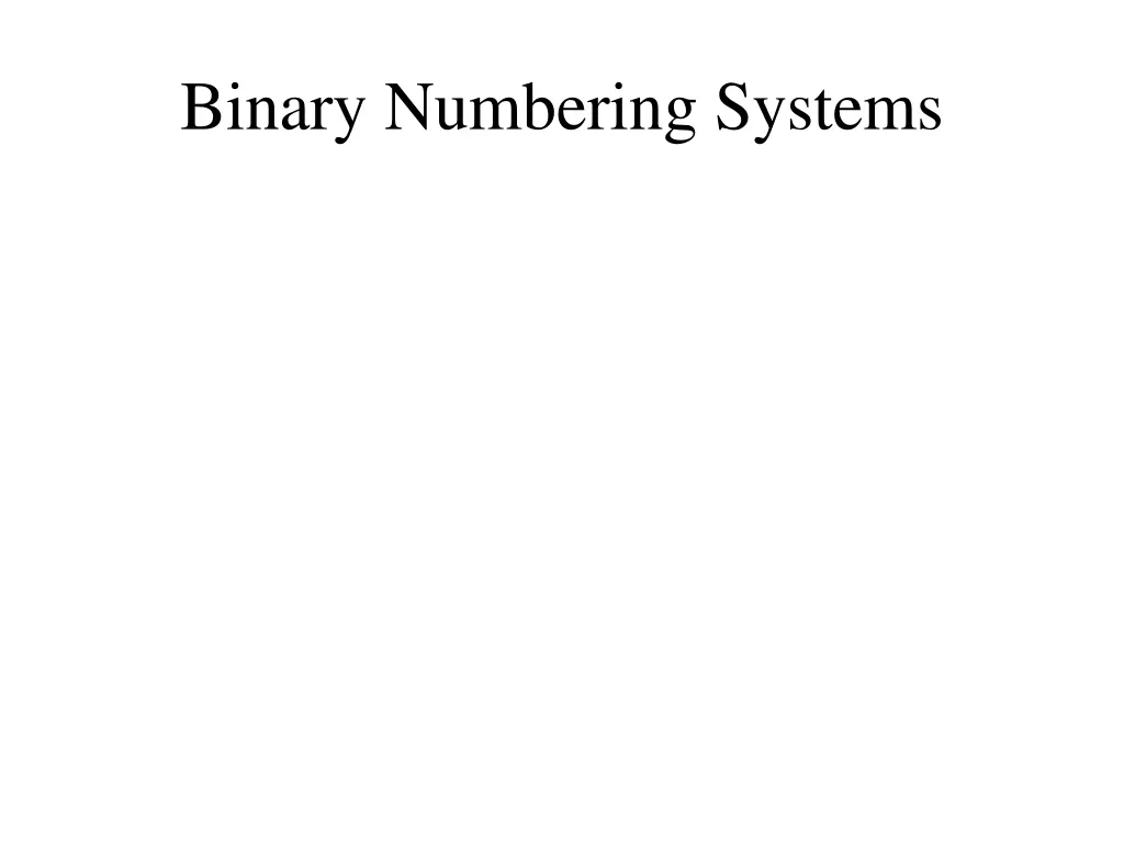 binary numbering systems