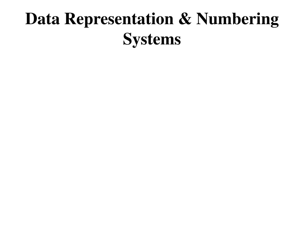 data representation numbering systems