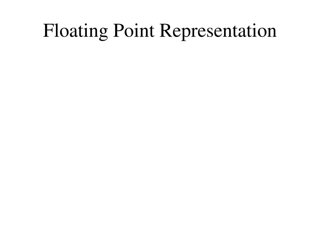 floating point representation
