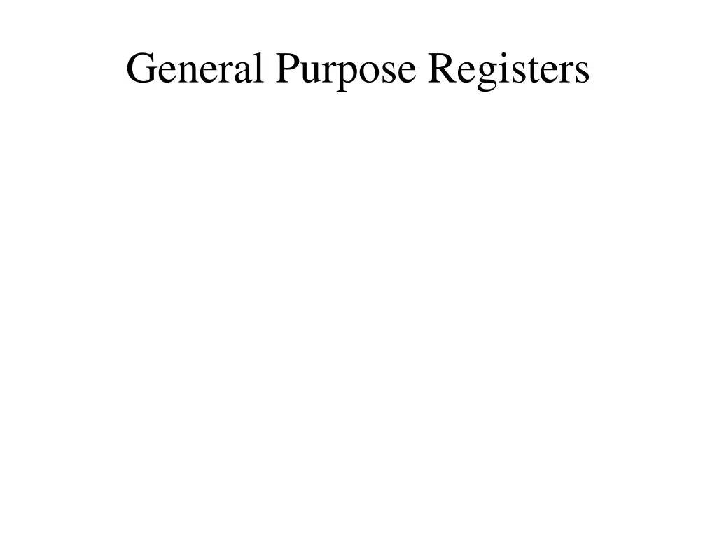 general purpose registers