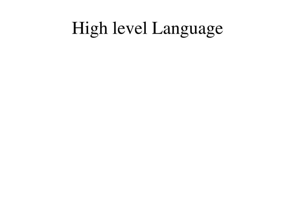 high level language 1