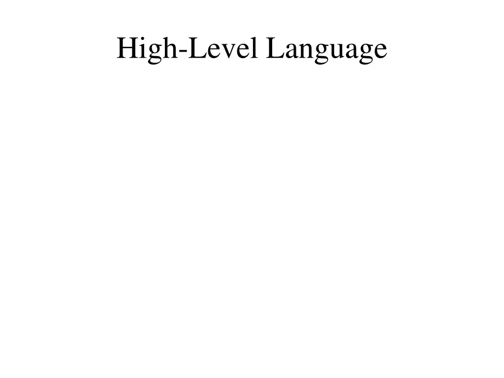 high level language