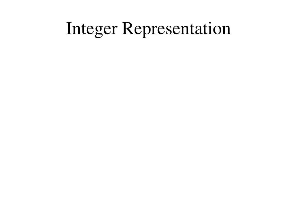 integer representation