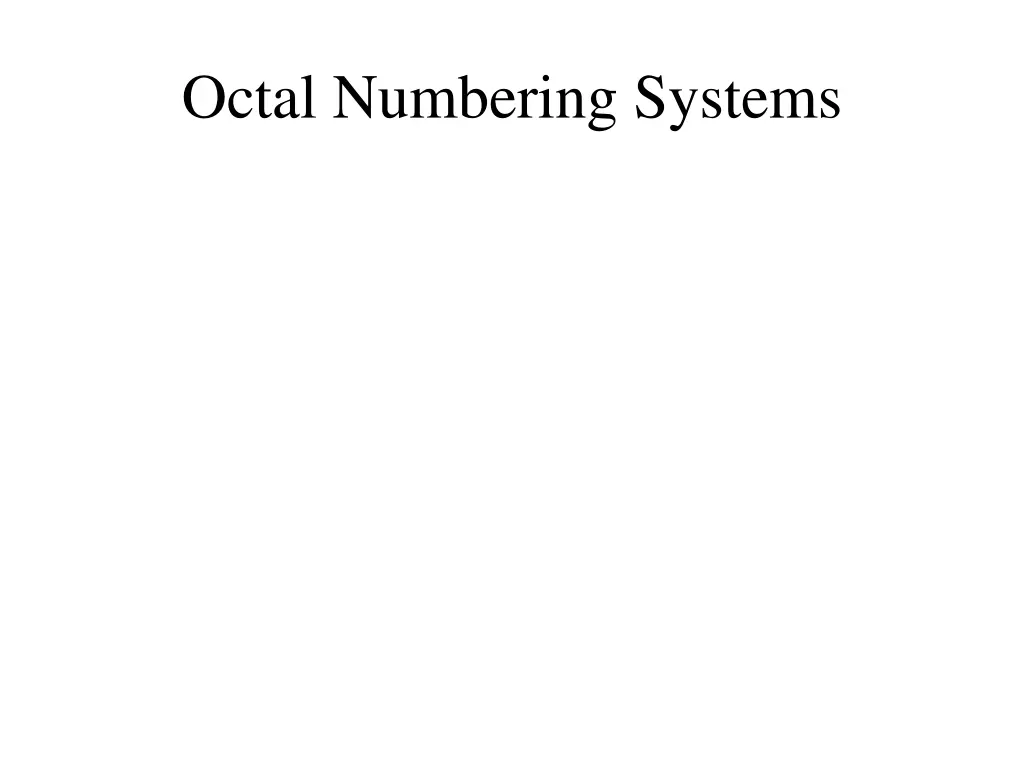 octal numbering systems