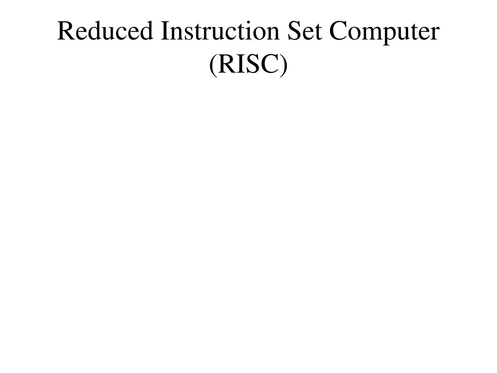 reduced instruction set computer risc