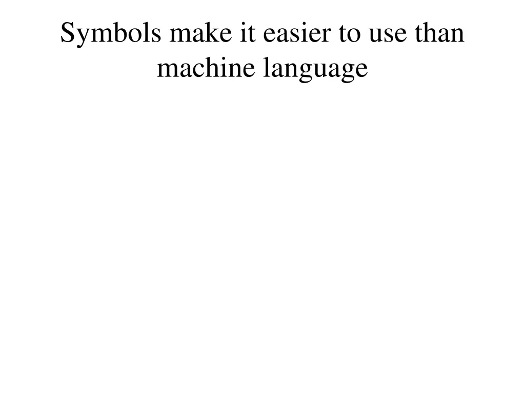 symbols make it easier to use than machine