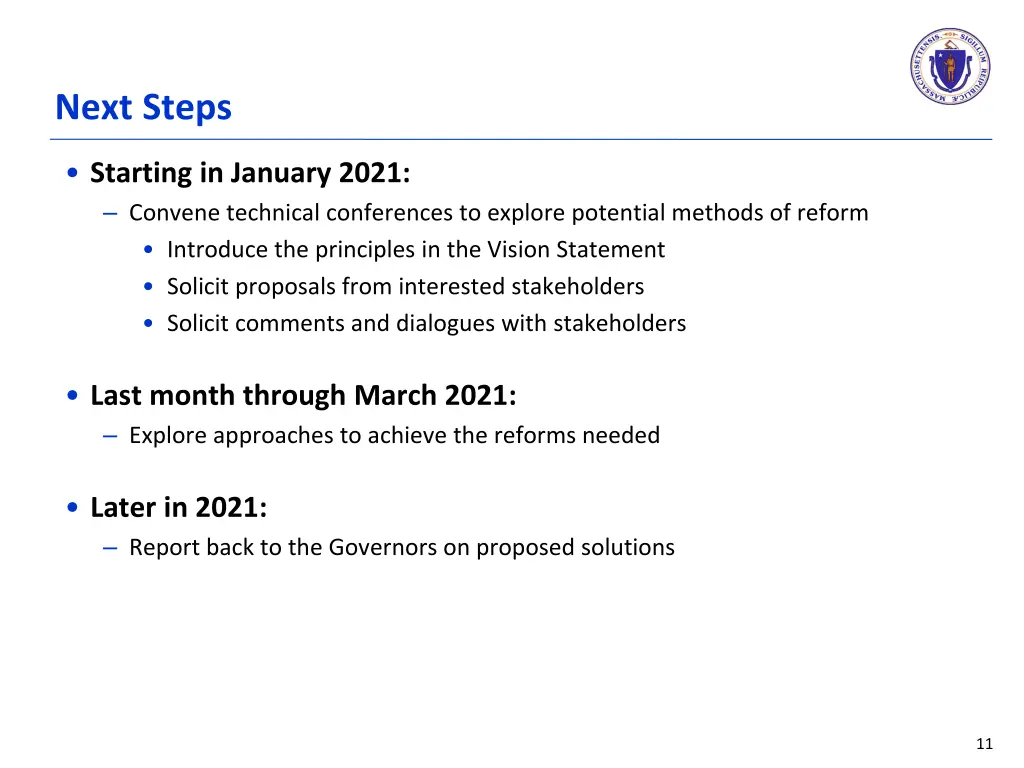 next steps