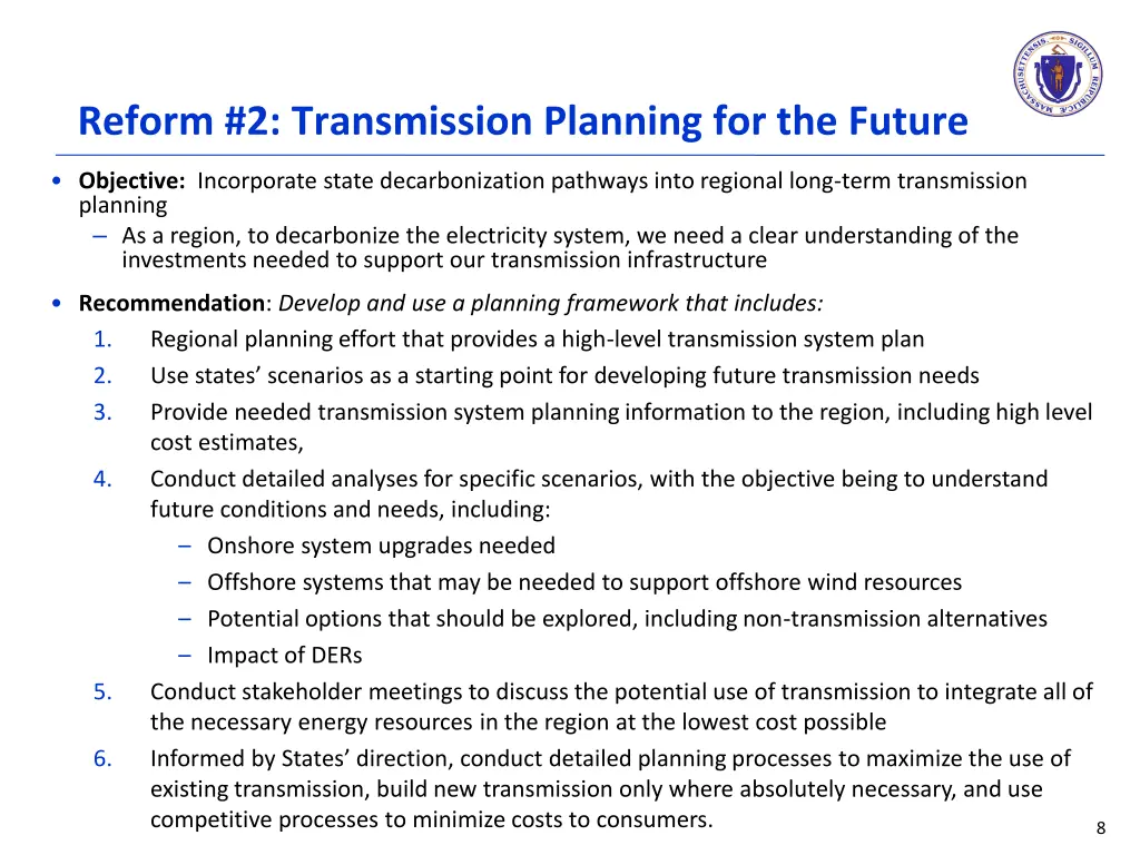 reform 2 transmission planning for the future