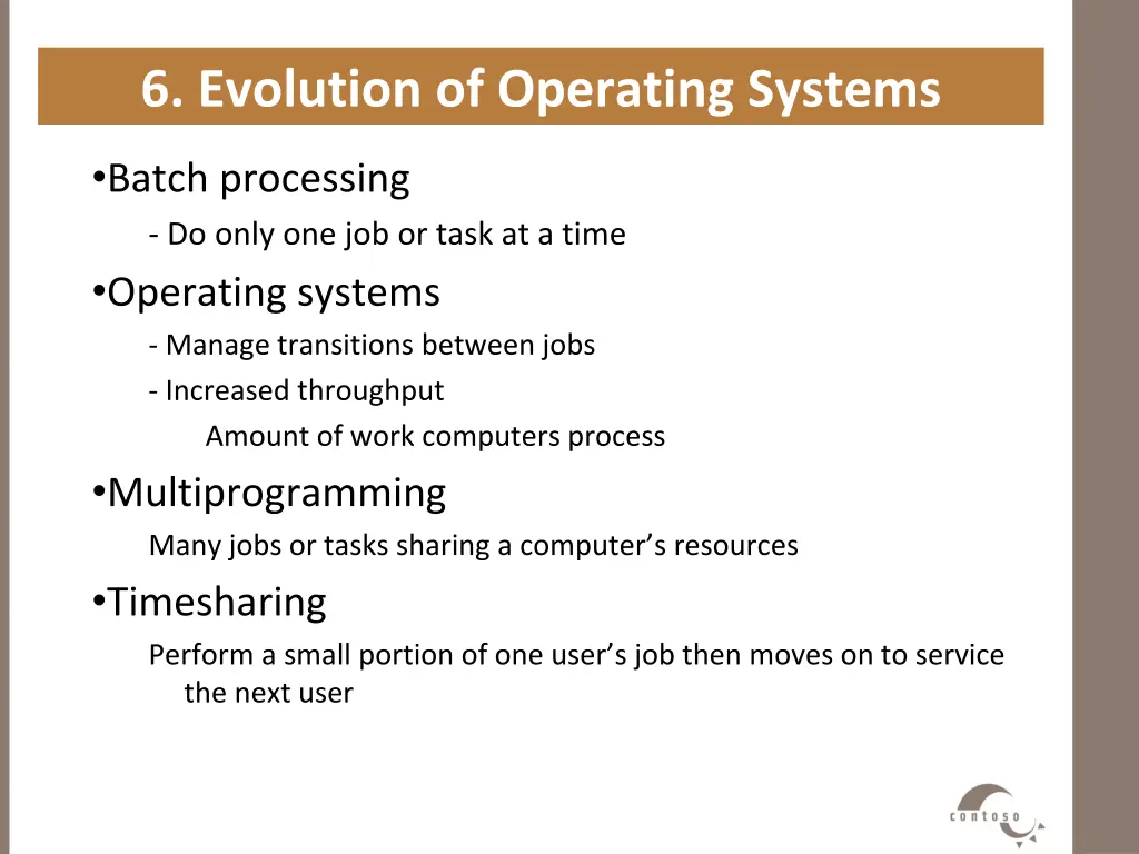 6 evolution of operating systems