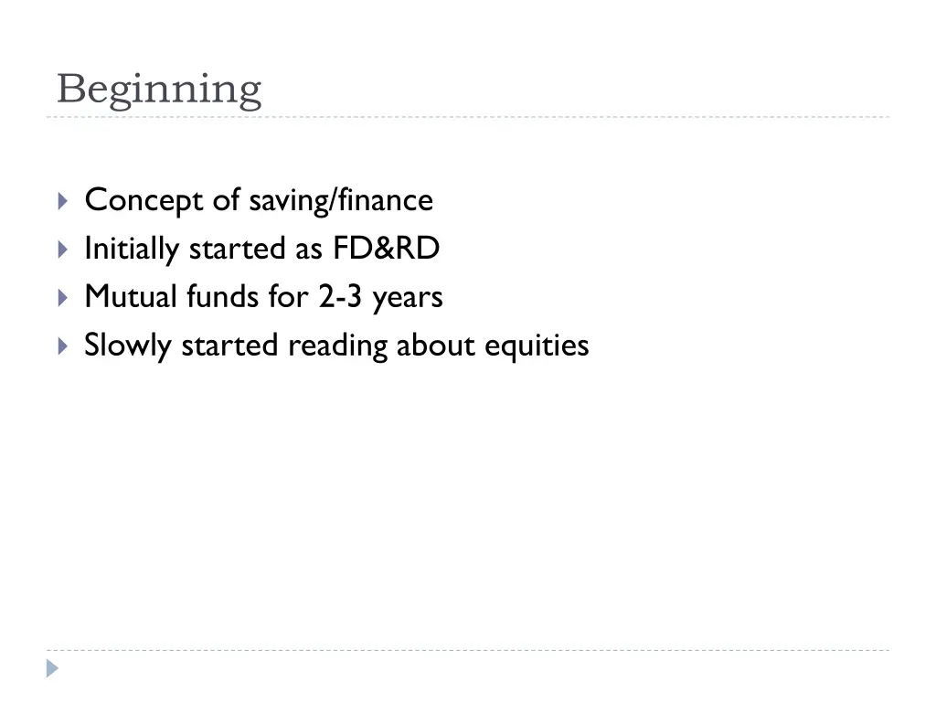 beginning