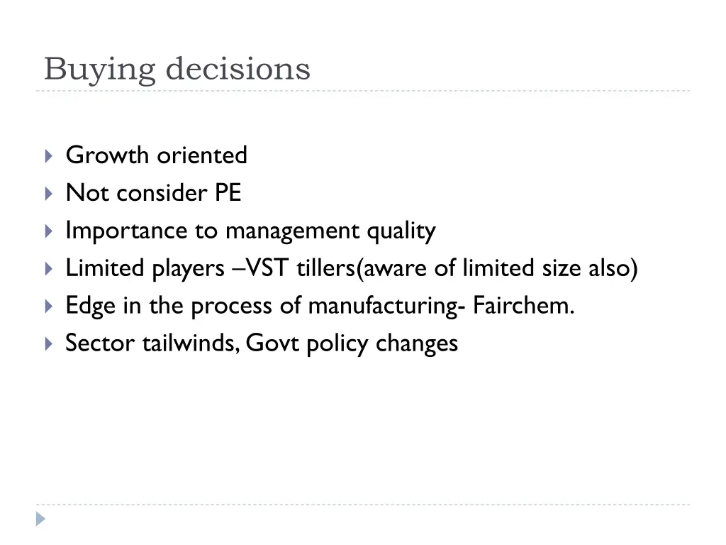 buying decisions