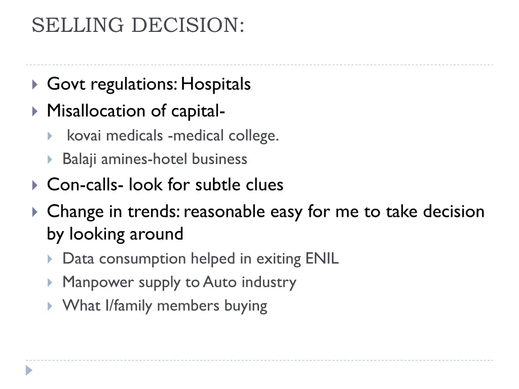 selling decision