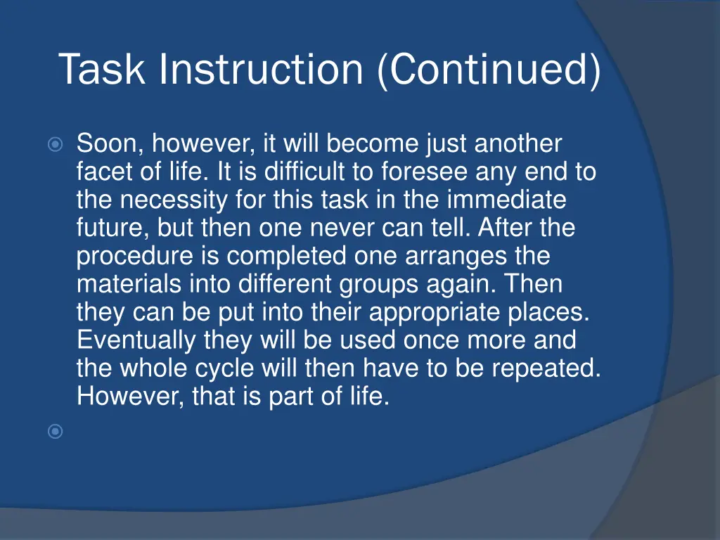 task instruction continued